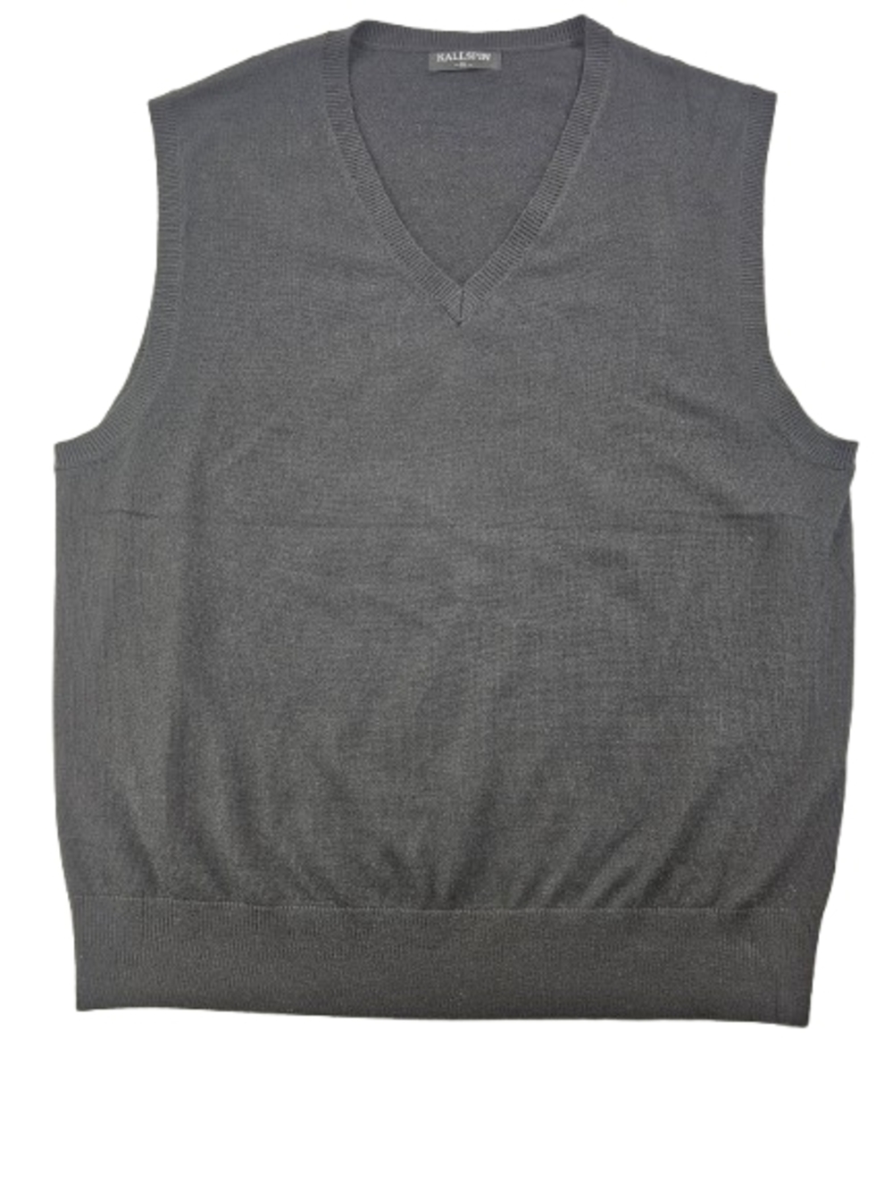 Kallspin Cashmere Wool Blend V Neck Sweater Vest Mens XLarge Black Soft Smooth